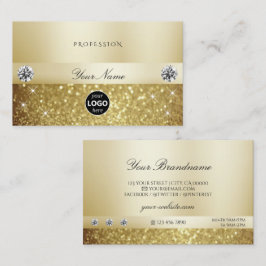 Tarjeta De Visita Purpurina Gold Sparkling de lujo con logotipo mode