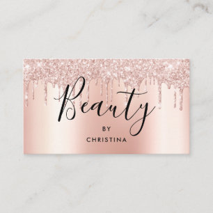 Tarjeta De Visita Purpurina gotea salón de belleza metálico de oro r