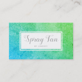 Tarjeta De Visita Purpurina Green Blue Sparkle Beauty Spray Tan Salo