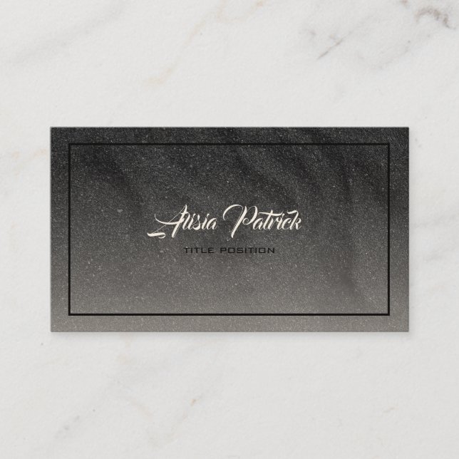 Tarjeta De Visita Purpurina gris oscuro (Anverso)