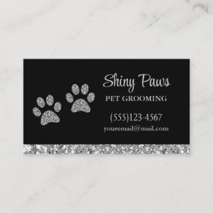 Tarjeta De Visita Purpurina Grooming Mascota de perro de impresión G
