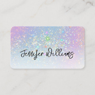 Tarjeta De Visita Purpurina Holográfico Elegante Esparkles Beauty Gl