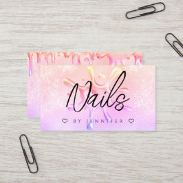 Tarjeta De Visita Purpurina holográfico polaco goteo de salpicaduras