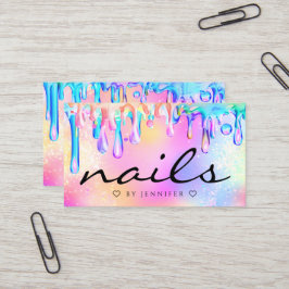 Tarjeta De Visita Purpurina holográfico polaco goteo de uñas moda