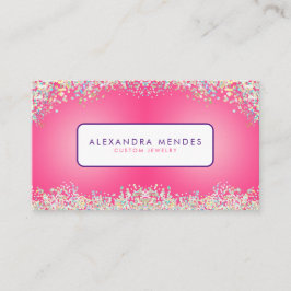 Tarjeta De Visita Purpurina holográfico rosa moda de fondo