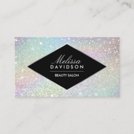 Tarjeta De Visita Purpurina holográfico y belleza del glamour