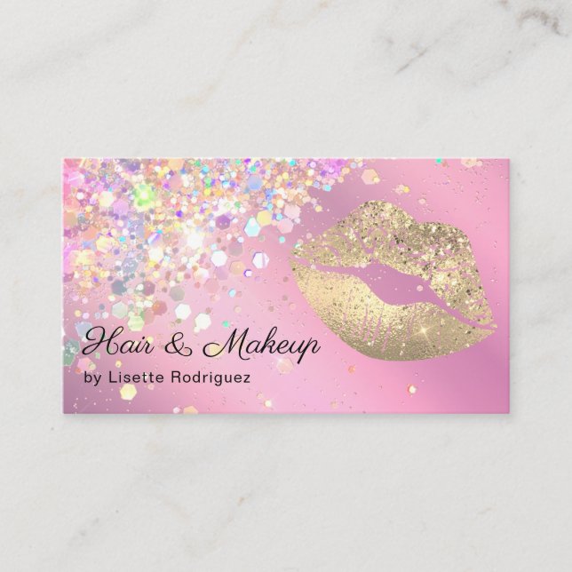 Tarjeta De Visita Purpurina Lilac de moda Artista de maquillaje Spri (Anverso)