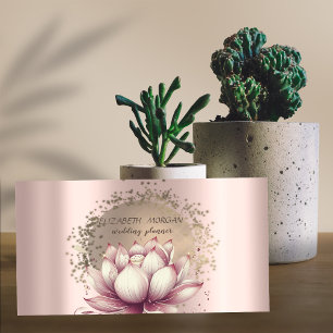 Tarjeta De Visita Purpurina Lotus Metallic De Luxury Gold Confetti