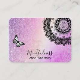 Tarjeta De Visita *~* Purpurina Meditación mariposa Reiki Mandala