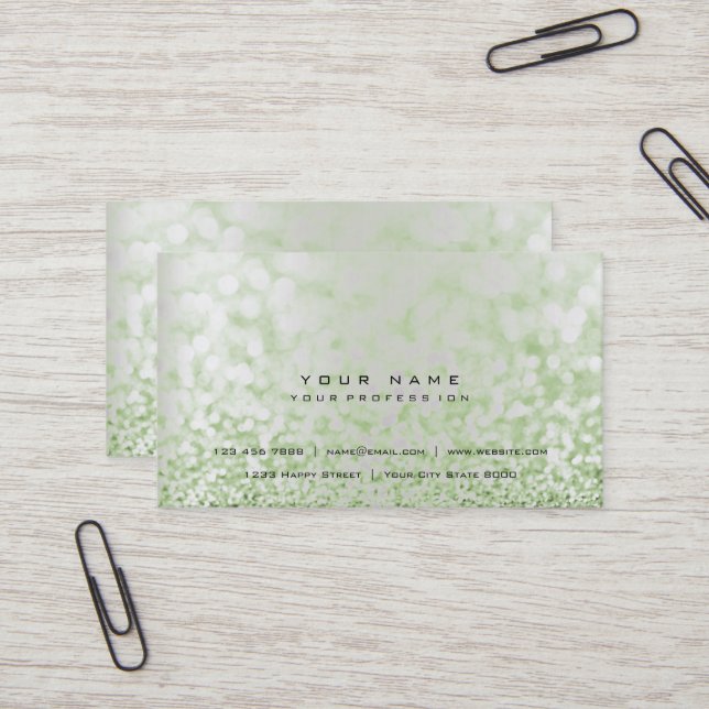 Tarjeta De Visita Purpurina Mint Mínimo Pearly Gray Vip (Anverso/Reverso In Situ)