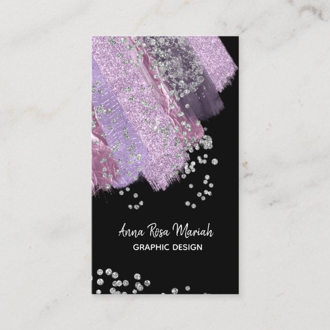 Tarjeta De Visita *~* Purpurina Moda Girly Feminine Resumen Excitant (Anverso)
