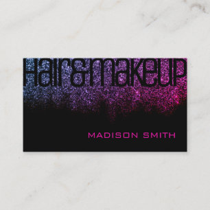 Tarjeta De Visita Purpurina negro de color rosa brillante lujoso