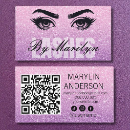 Tarjeta De Visita Purpurina Ombre Lash Art Technist Trendy