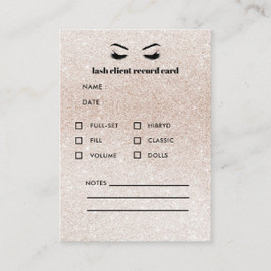Tarjeta De Visita Purpurina PINK Eyelash Extension Client Consulting