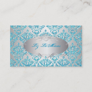 Tarjeta De Visita Purpurina PixDezines sabine damask/faux