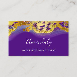 Tarjeta De Visita Purpurina Planner Gold Event StyliSt Violet Plum