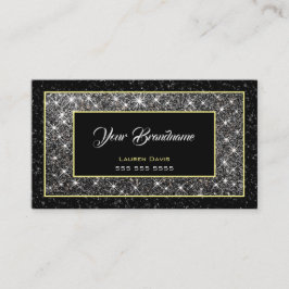 Tarjeta De Visita Purpurina Plata llamativa en medios sociales y cit