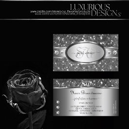 Tarjeta De Visita Purpurina plateado de clase Sparkle Diamonds Inici