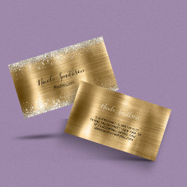 Tarjeta De Visita Purpurina plateado de imitación de oro fino