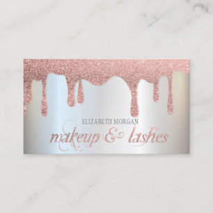 Tarjeta De Visita Purpurina plateado deja elegante profesional moder