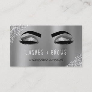 Tarjeta De Visita Purpurina plateado Esparkle Eyelashes Lantea Brote