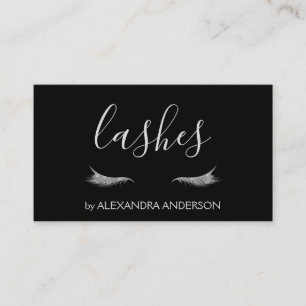 Tarjeta De Visita Purpurina plateado y extensión de la Eyelash de es