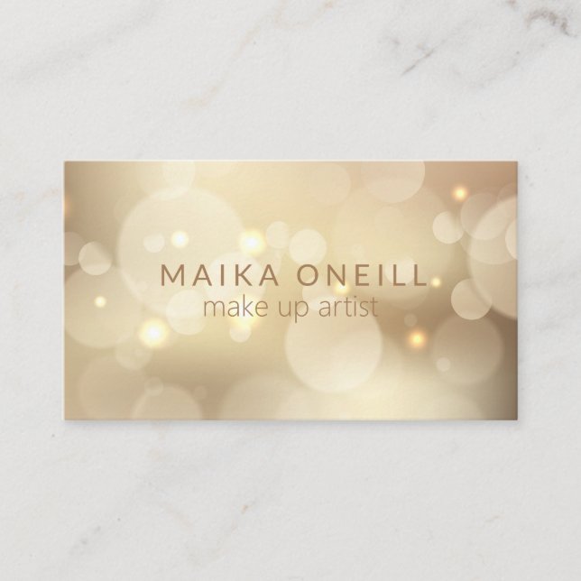 Tarjeta De Visita purpurina profesional de Luxury Gold Bokeh (Anverso)