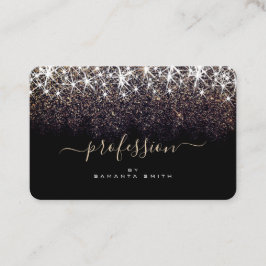 Tarjeta De Visita Purpurina profesional Luminoso Oscuro Oro Elegante