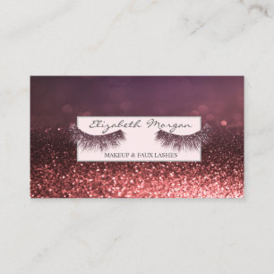 Tarjeta De Visita Purpurina profesional moderno Bokeh Faux Lashes