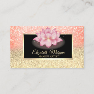 Tarjeta De Visita Purpurina profesional Ombre Frame Lotus