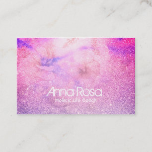 Tarjeta De Visita Purpurina púrpura del rosa floral de la lavanda de