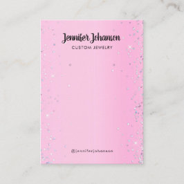 Tarjeta De Visita Purpurina púrpura joyería auriculares pendientes P