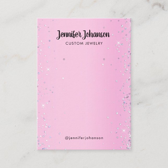 Tarjeta De Visita Purpurina púrpura joyería auriculares pendientes P (Anverso)