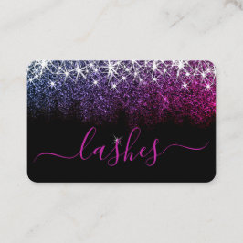 Tarjeta De Visita Purpurina Púrpura Rosa Luminoso de Artis Eyelash