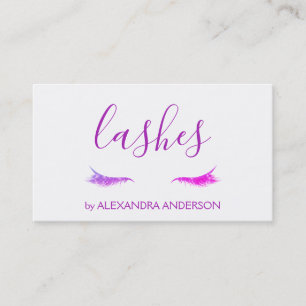 Tarjeta De Visita Purpurina púrpura y extensión de la Eyelash de esp