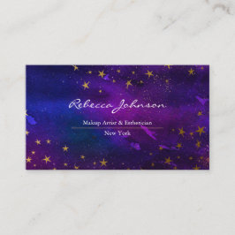 Tarjeta De Visita Purpurina Púrpura Y Oro