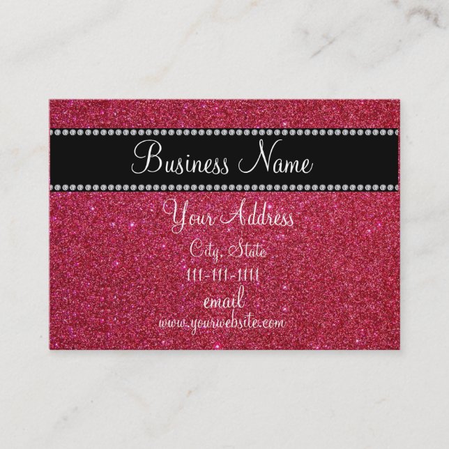 Tarjeta De Visita Purpurina rojo bling (Anverso)