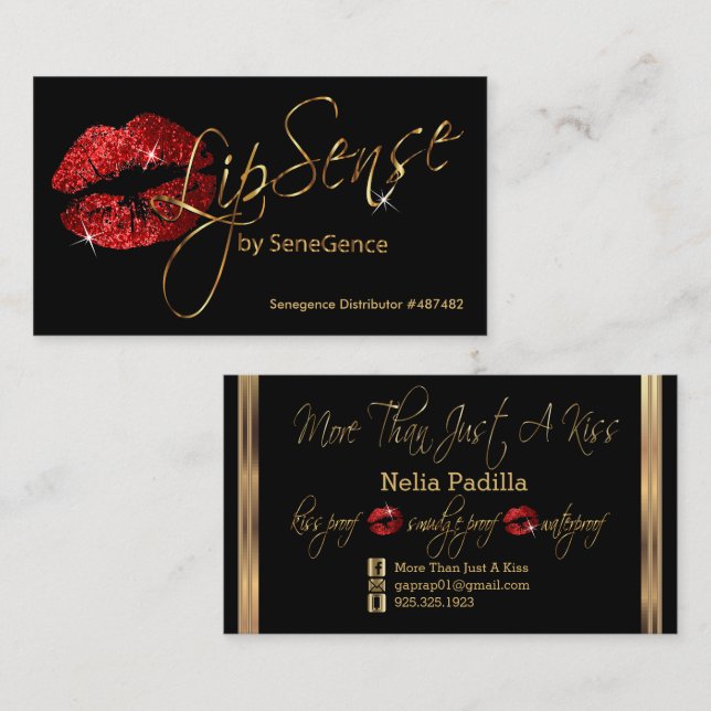 Tarjeta De Visita Purpurina Rojo y Orden del Personalizado Oro (Anverso / Reverso)