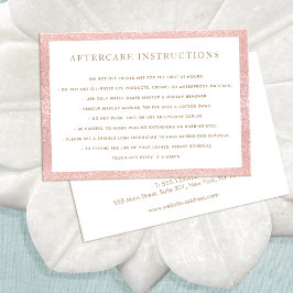 Tarjeta De Visita Purpurina rosa AfterCare para Salón de Extensiones