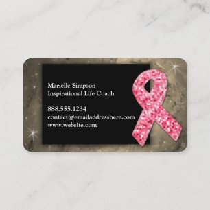 Tarjeta De Visita PURPURINA rosa BRCA Sobreviviente de Cáncer de Mam
