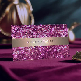 Tarjeta De Visita Purpurina rosa brillante Código Glam QR Glam