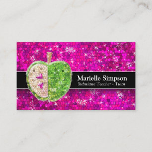 Tarjeta De Visita Purpurina rosa caliente Tutor de sustitución de Ap