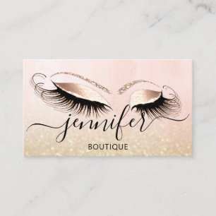Tarjeta De Visita Purpurina Rosa de artista de maquillaje profesiona