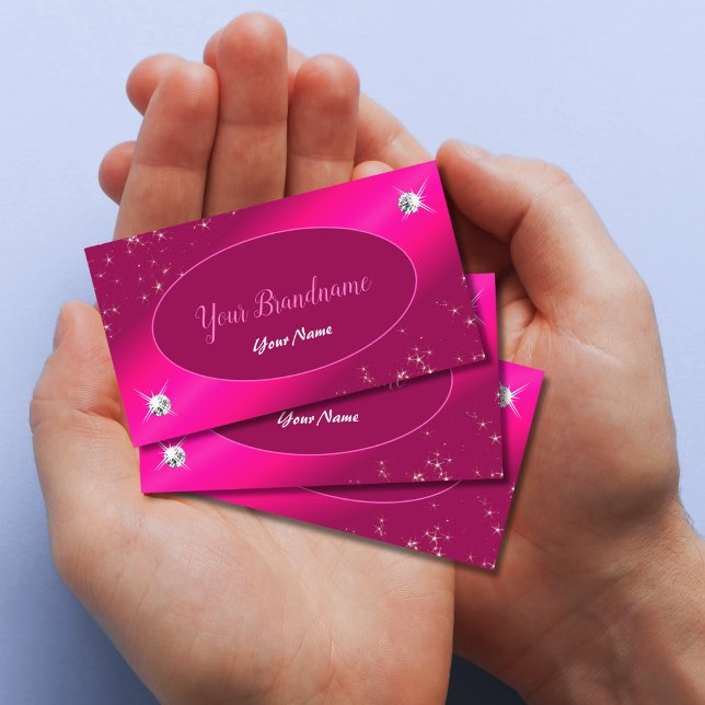 Tarjeta De Visita Purpurina rosa de lujo estrena diamantes glamoroso (Subido por el creador)