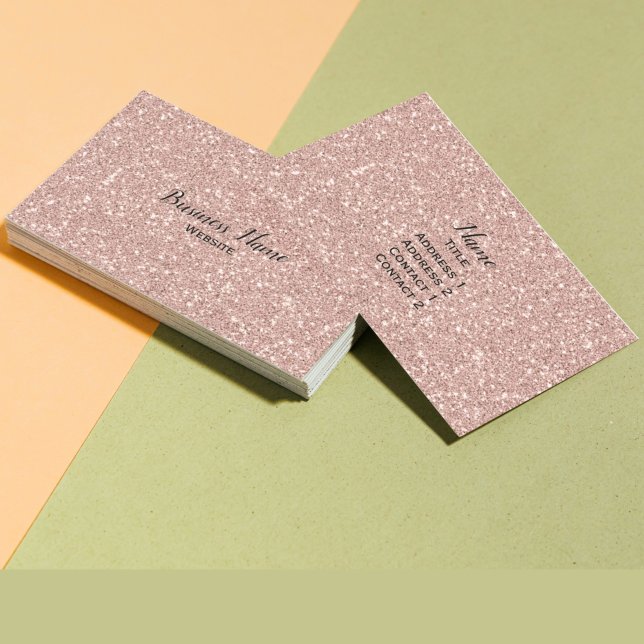 Tarjeta De Visita Purpurina Rosa de oro personalizado (Subido por el creador)