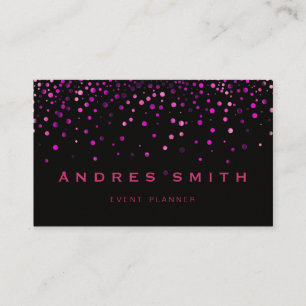 Tarjeta De Visita Purpurina rosa Faux Relieve metalizado Confetti Ne