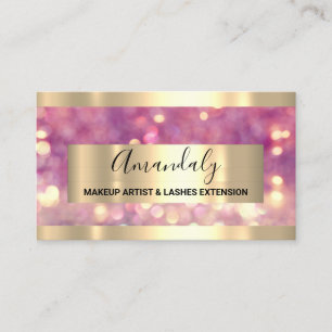 Tarjeta De Visita Purpurina Rosa Gold Frame Planificador de eventos