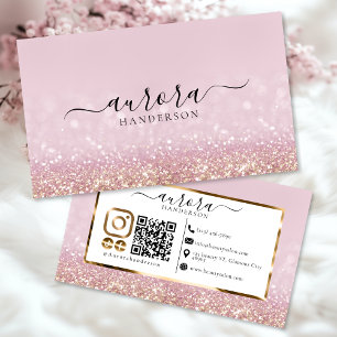 Tarjeta De Visita Purpurina rosa moderno