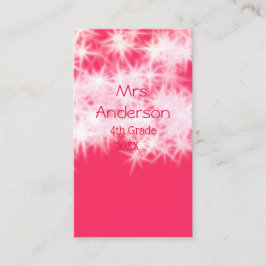 Tarjeta De Visita Purpurina rosa rojo chisporroteando De vuelta al m