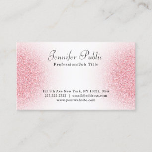 Tarjeta De Visita Purpurina rosa rosa dorado profesional elegante mo